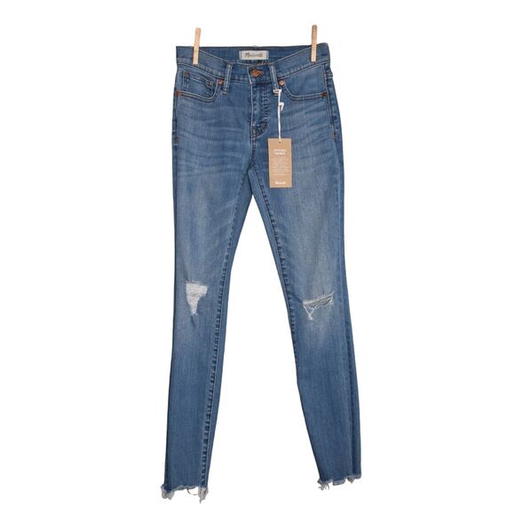 MADEWELL NEW‎ $128 8" Distressed Skinny Jeans in Frankie Wash Size 24 - Picture 1 of 5
